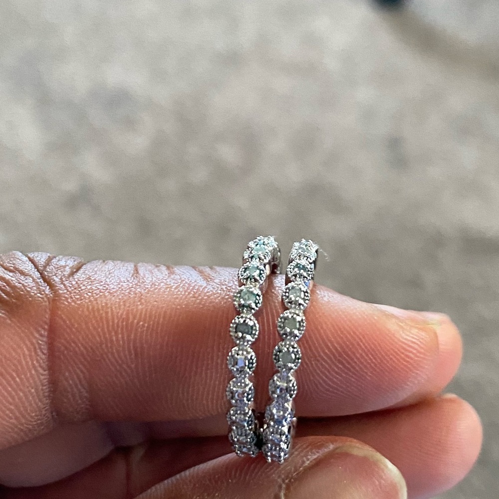 Lab Created White Sapphire Earrings